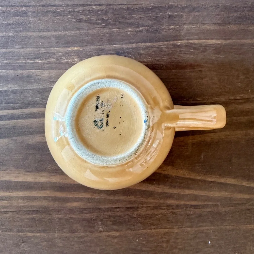 Vintage Pottery Barn Sausalito Amber Espresso Cup Saucer Set 8pc Mexico